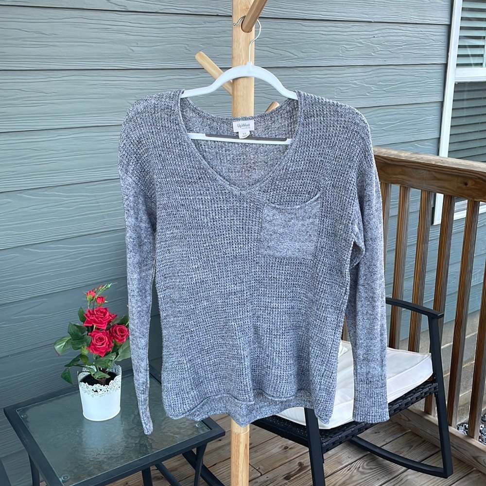 UpWest Pocket V Neck Sweater (Size: XSmall)